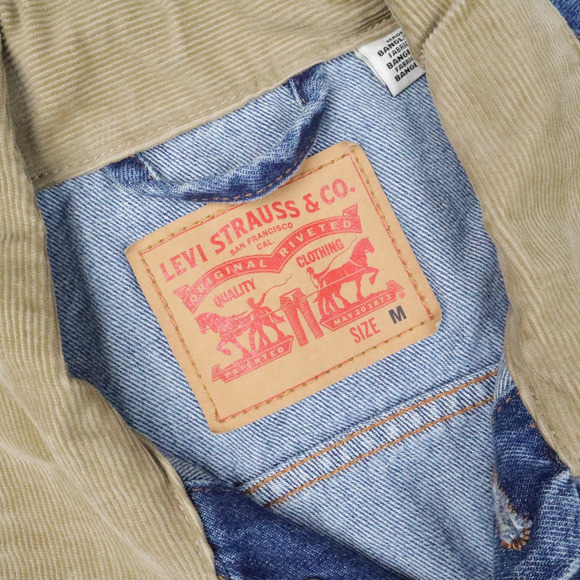 Levis LVC Type 2 Trucker Corduroy Collar Medium Blue Long Sleeve Denim Jacketa - Picture 5 of 9